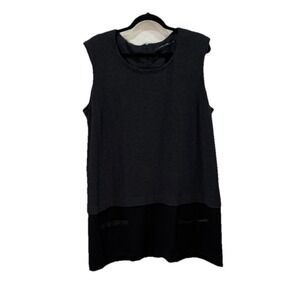 LAUREN VIDAL Minimalist Capsule Dress Black Gray Work To Weekend Pockets Sz 3X‎